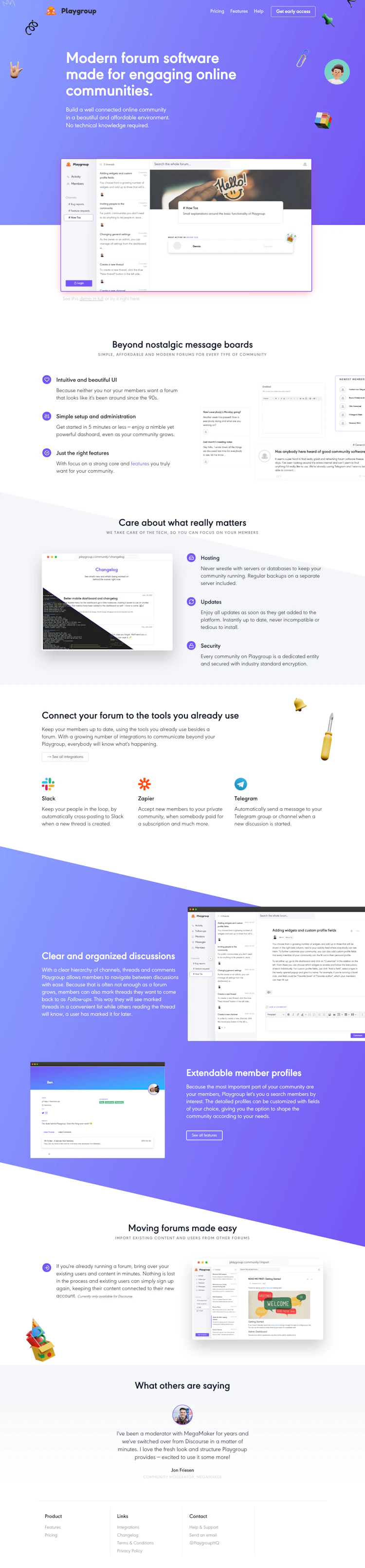 Playgroup Landing Page screenshot