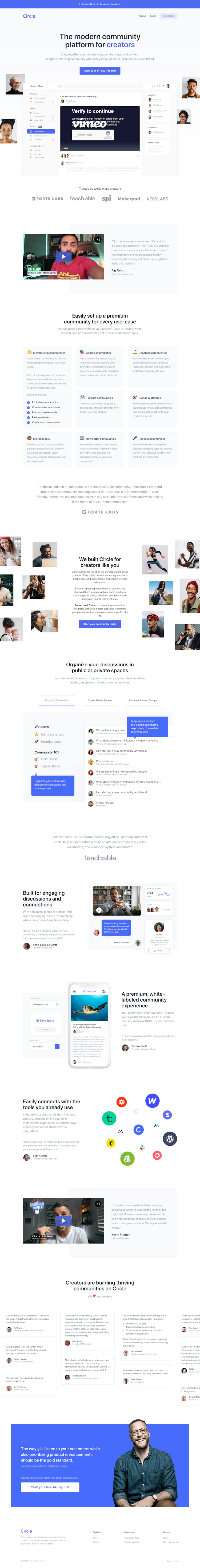 Circle Landing Page screenshot
