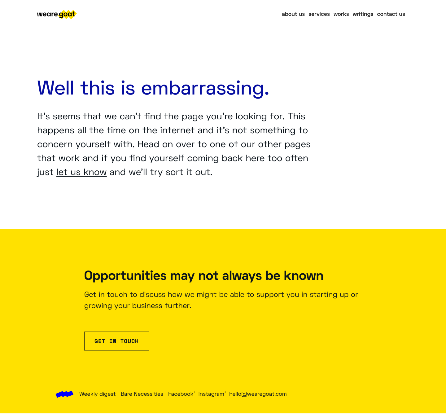 Wearegoat Notfound screenshot