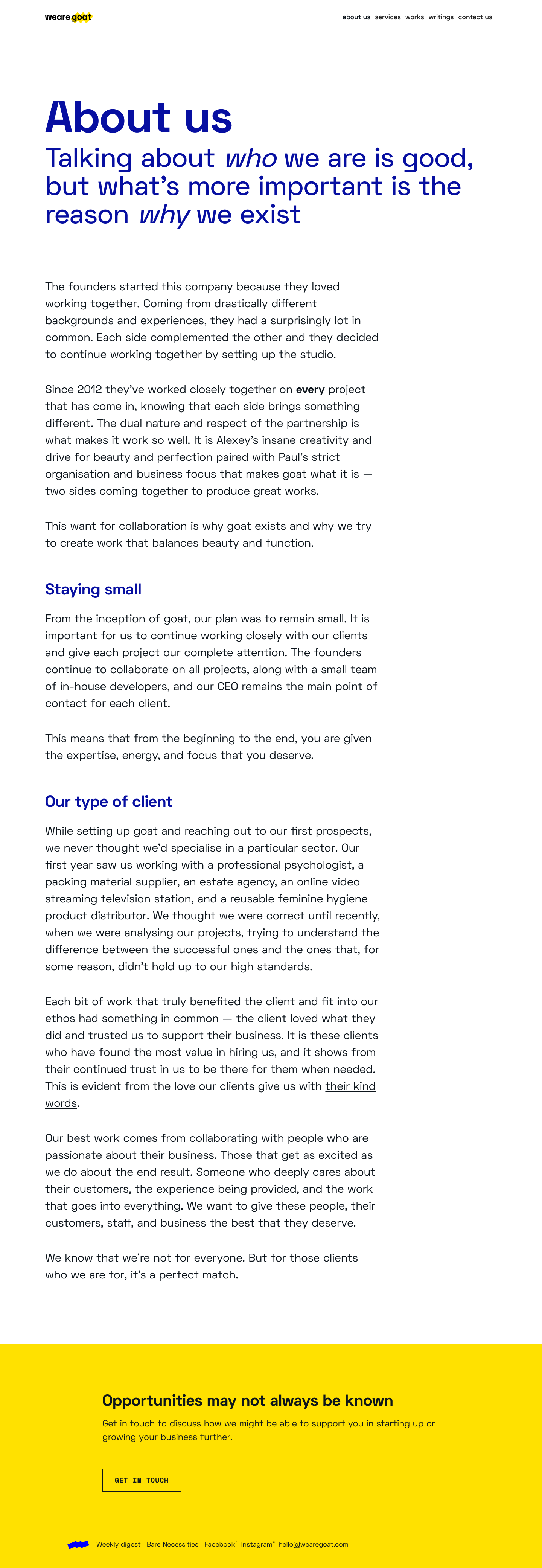 Wearegoat About screenshot