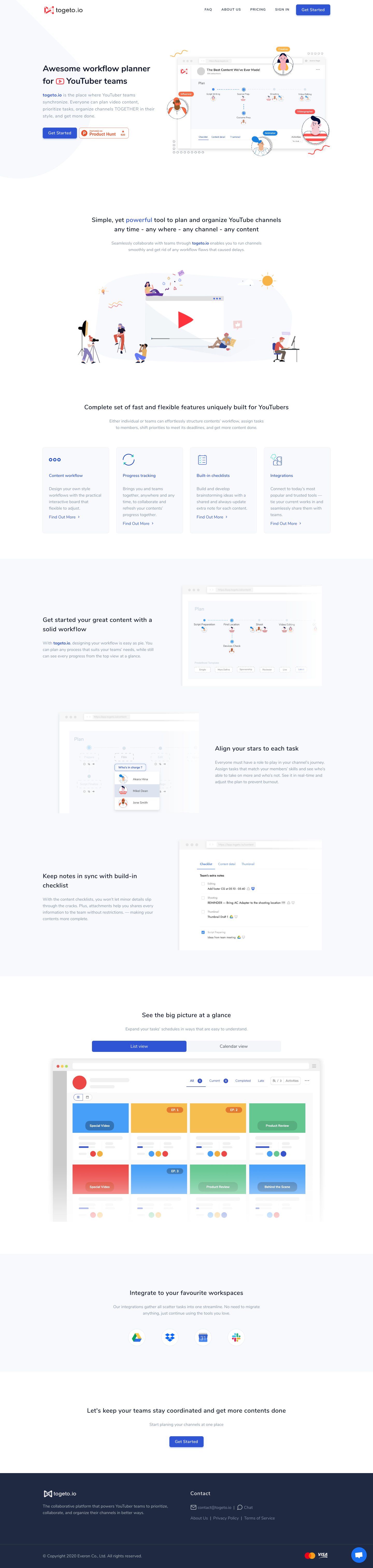 Togeto Landing Page screenshot