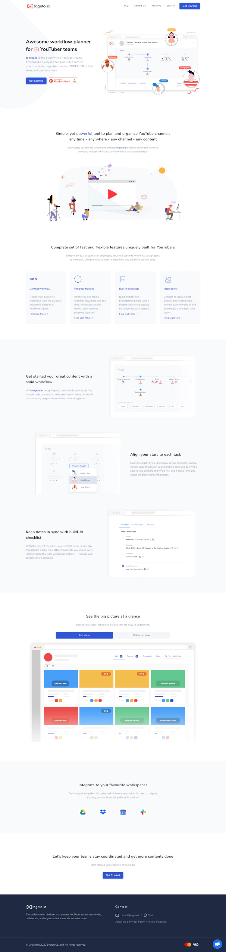 Togeto Landing Page screenshot