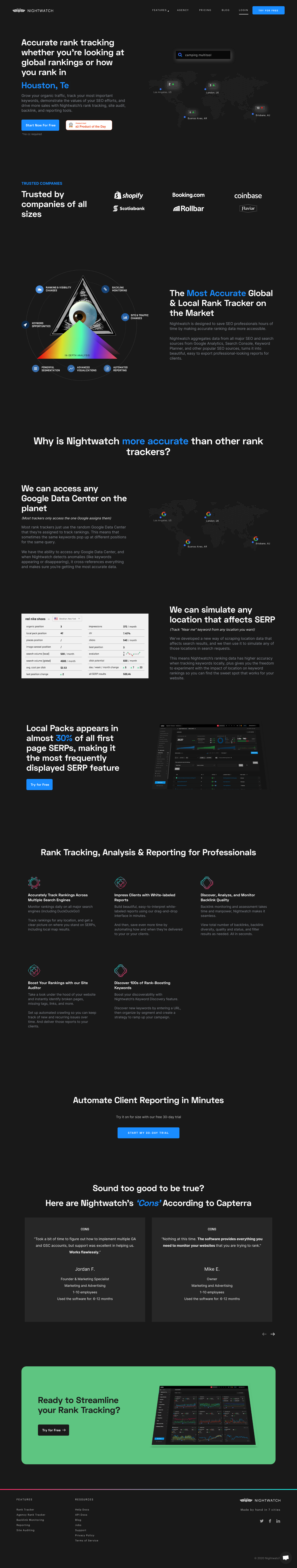 Nightwatch Landing Page screenshot