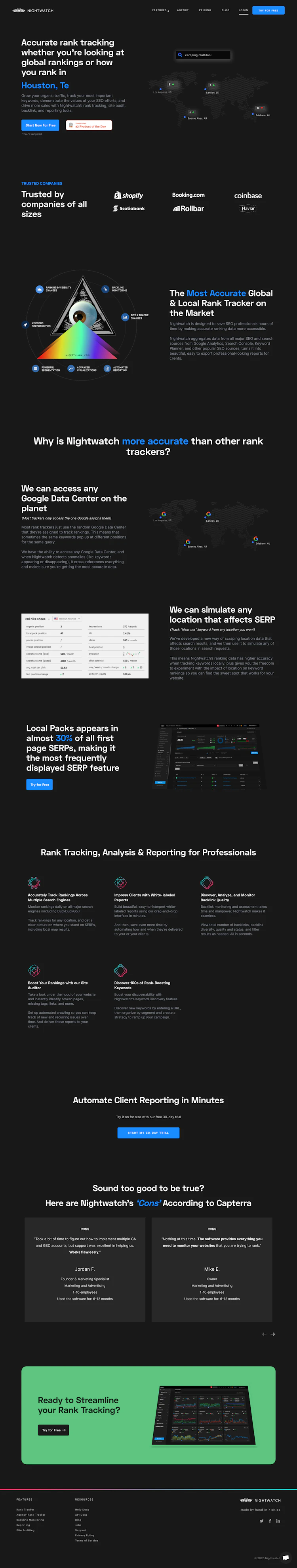 Nightwatch Landing Page screenshot