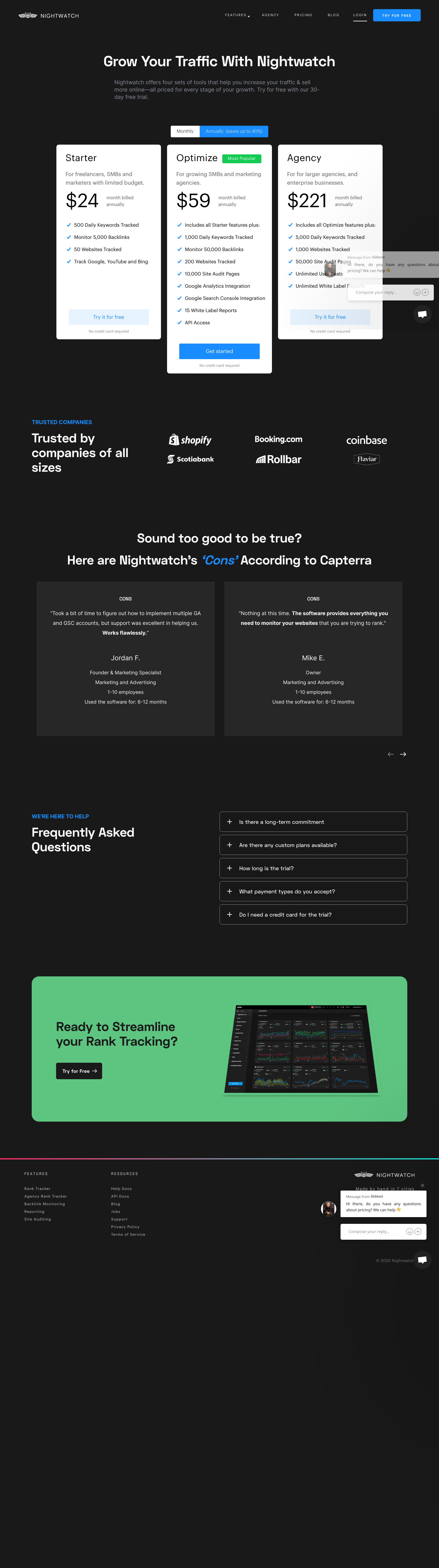 Nightwatch Pricing screenshot