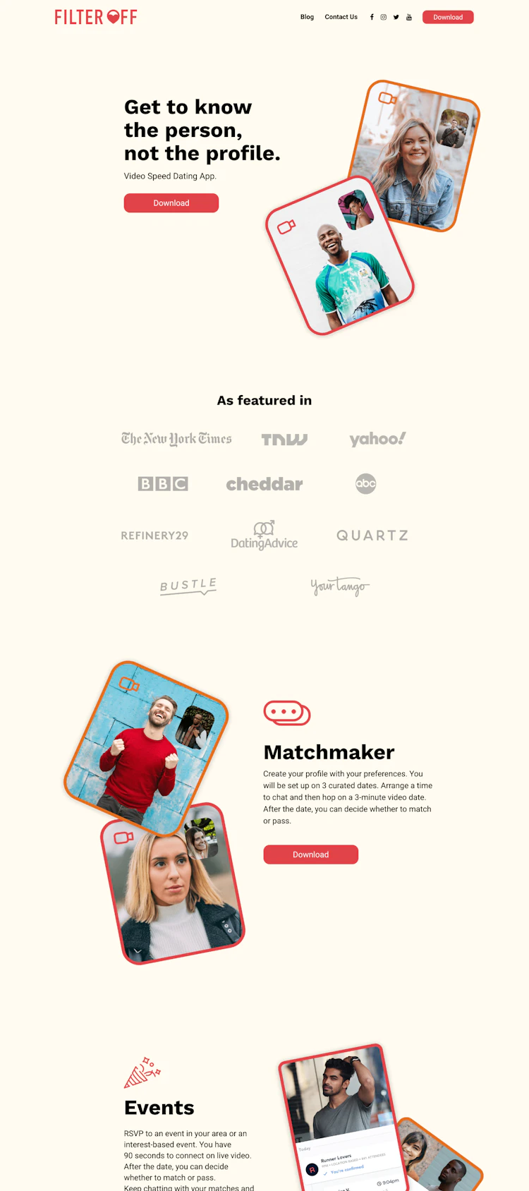 Getfilteroff Landing Page screenshot