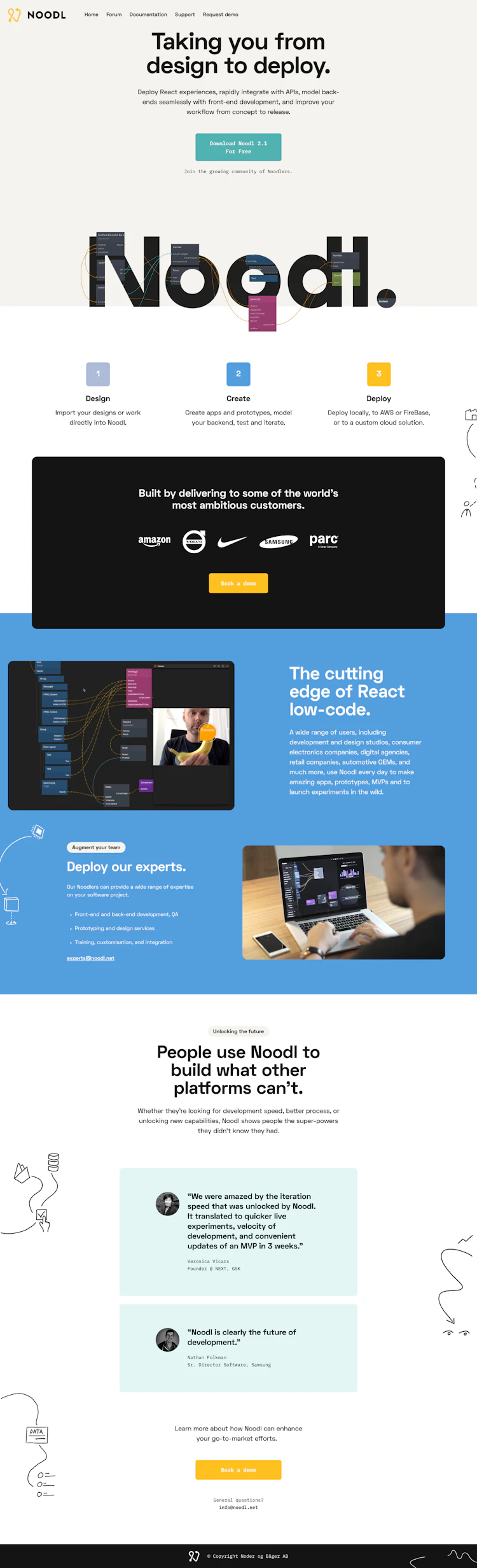 Noodl Landing Page screenshot