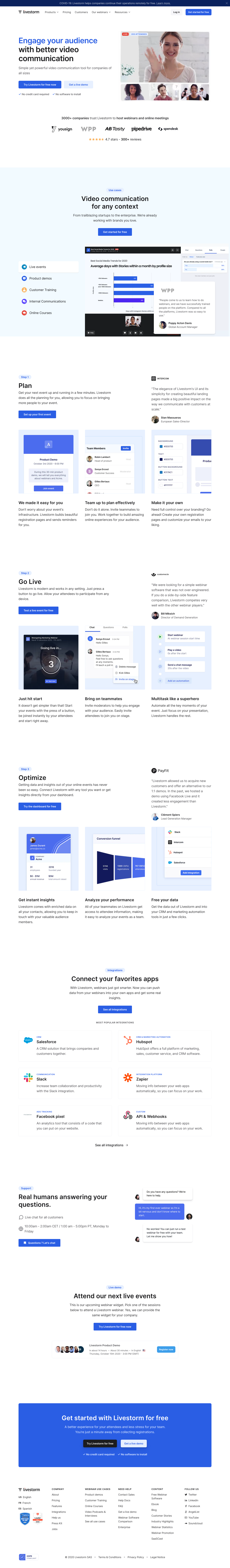 Livestorm Landing Page screenshot