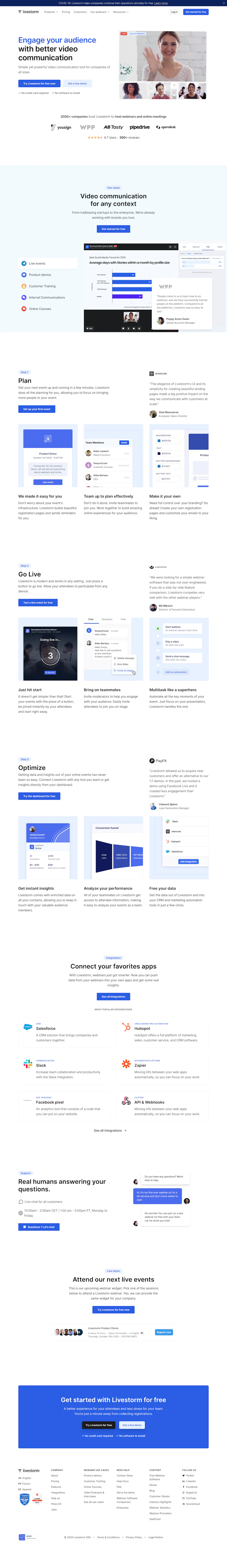 Livestorm Landing Page screenshot