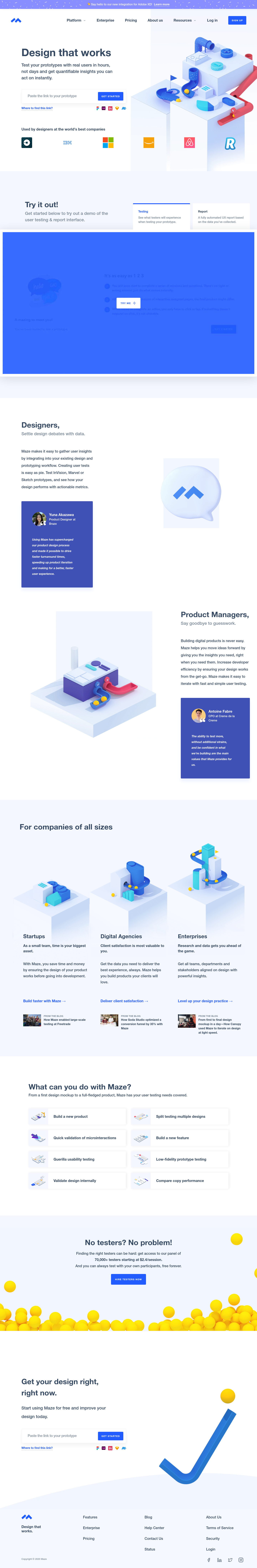 Maze Landing Page screenshot