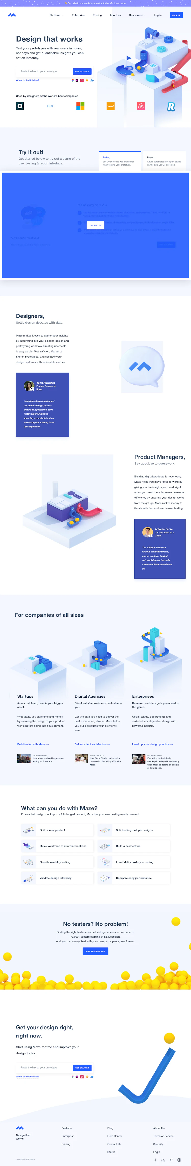 Maze Landing Page screenshot