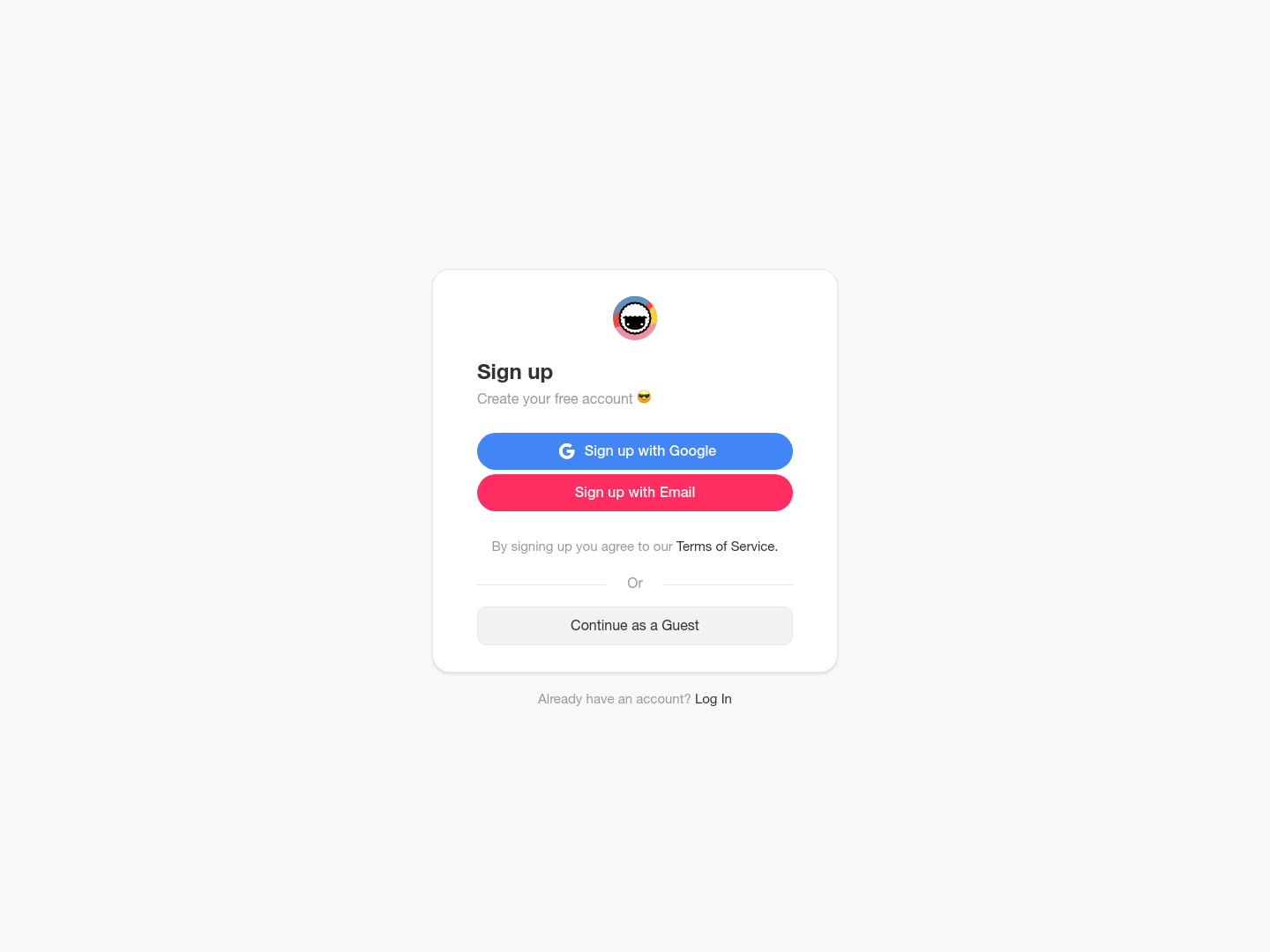 Taskade Signup screenshot
