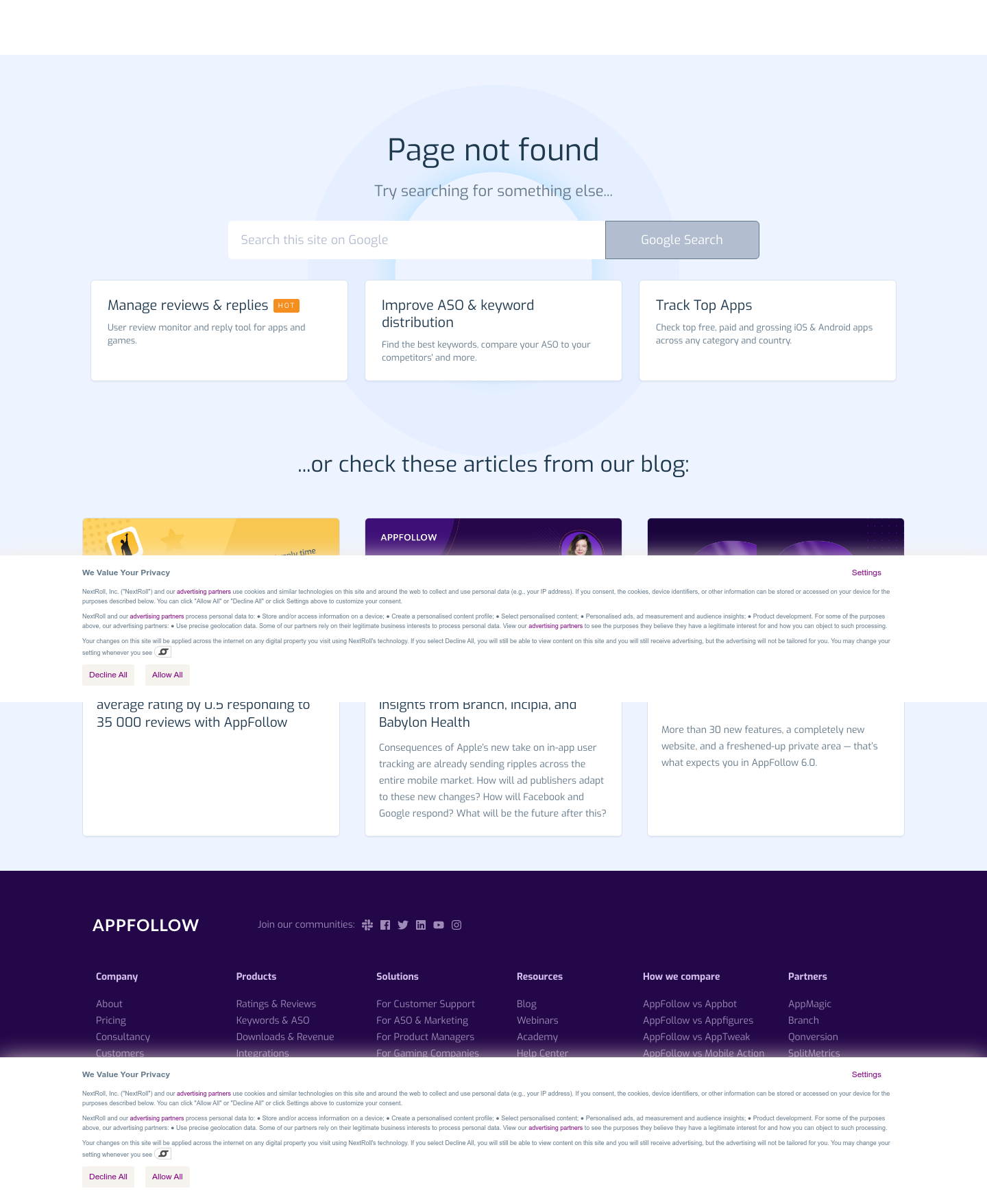 Appfollow Notfound screenshot