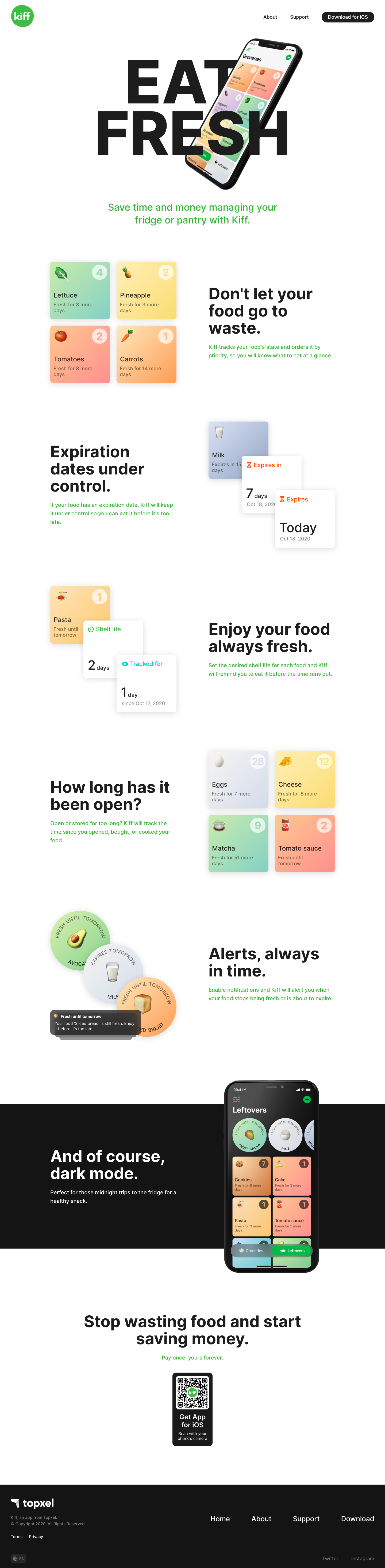 Kiff Landing Page screenshot
