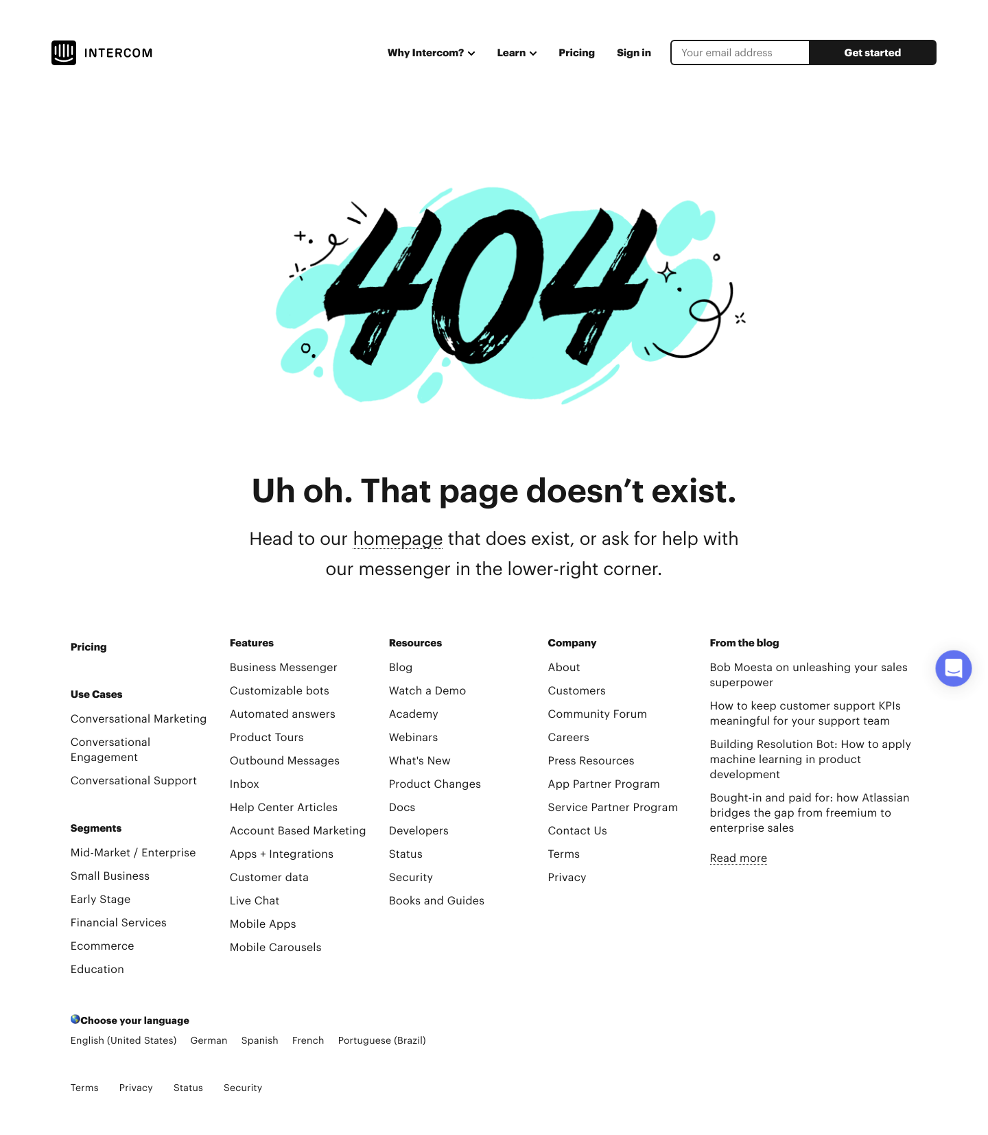 Intercom Notfound screenshot
