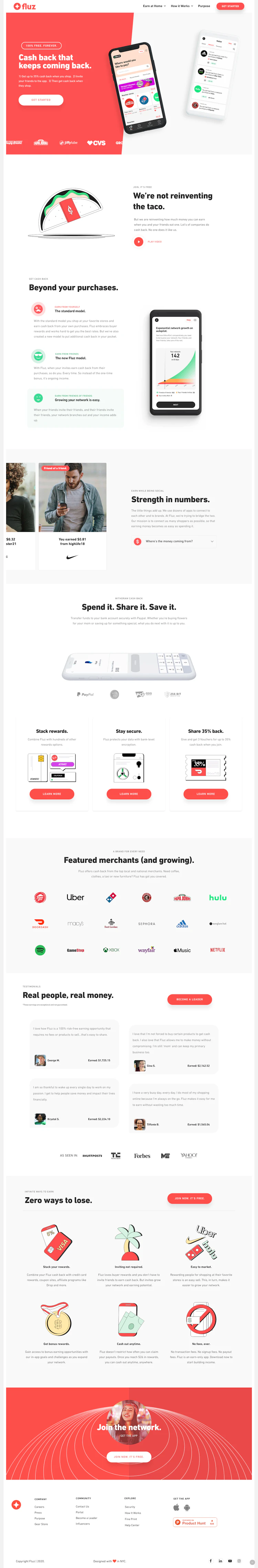 Fluz Landing Page screenshot