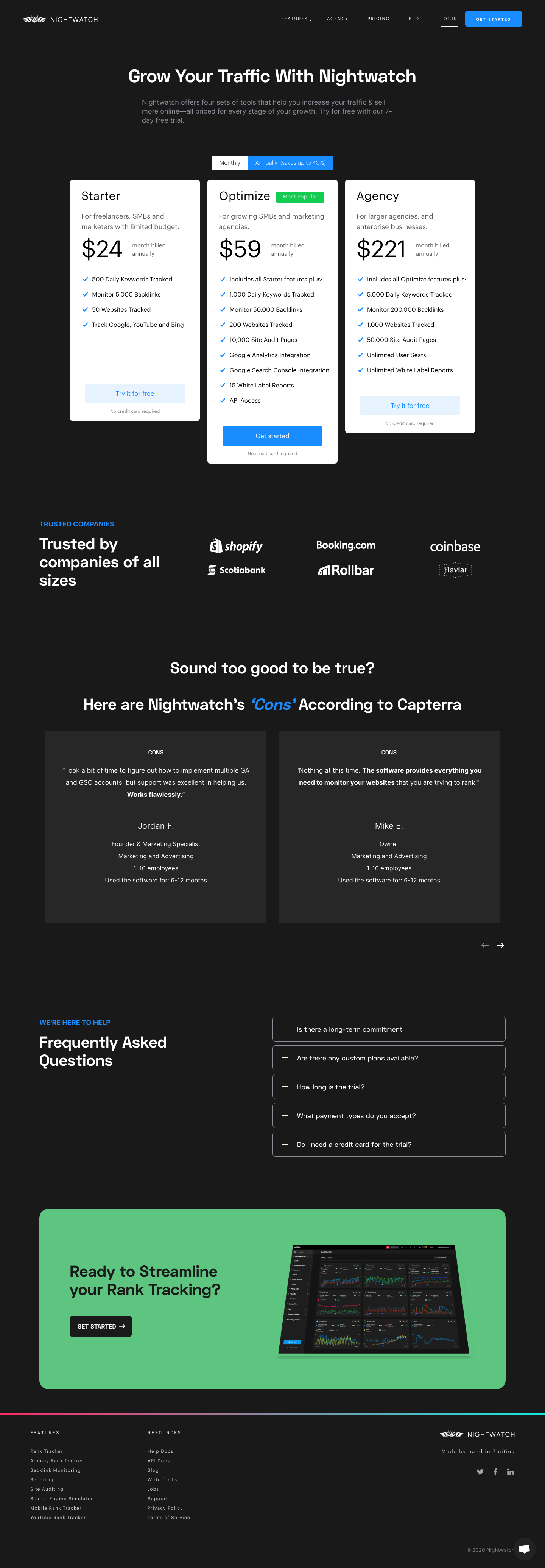 Nightwatch Pricing screenshot