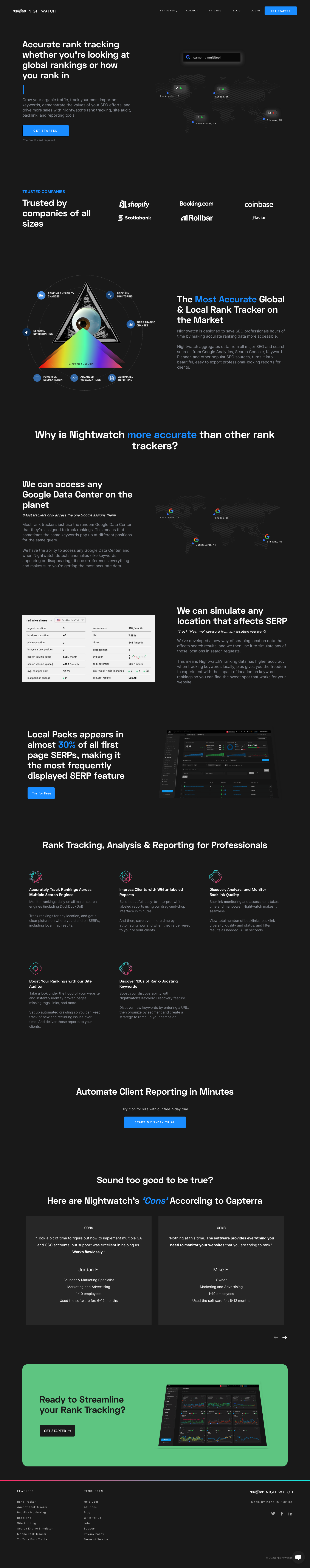 Nightwatch Landing Page screenshot