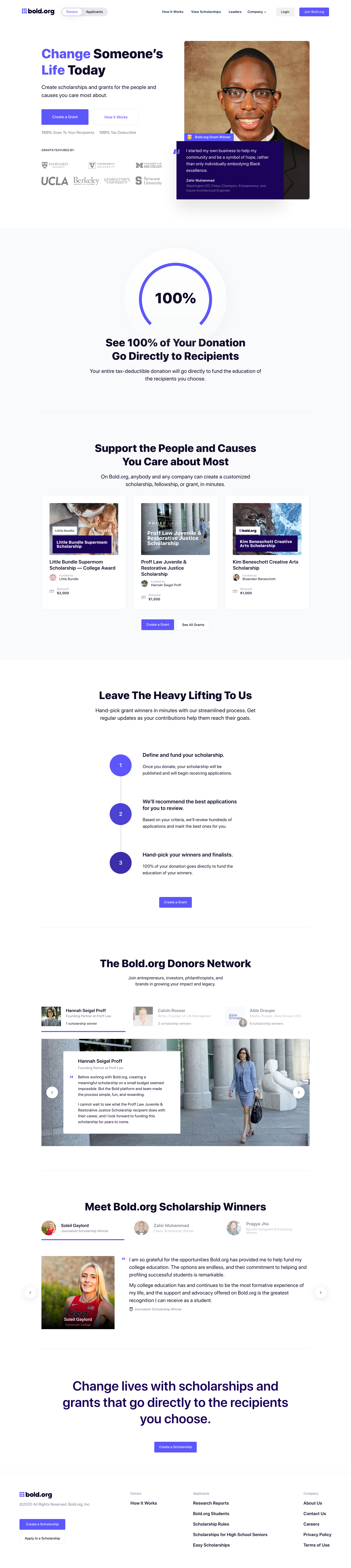 Bold Landing Page screenshot