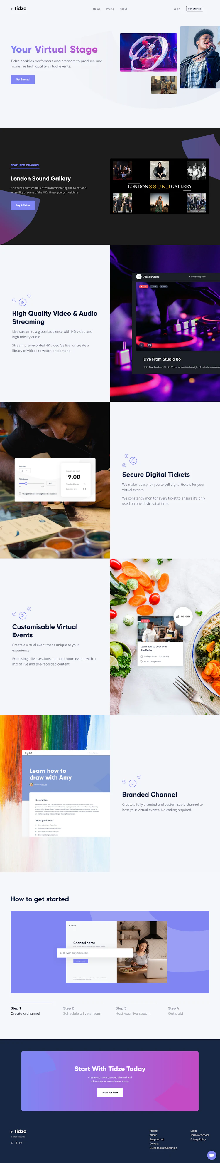Tidze Landing Page screenshot