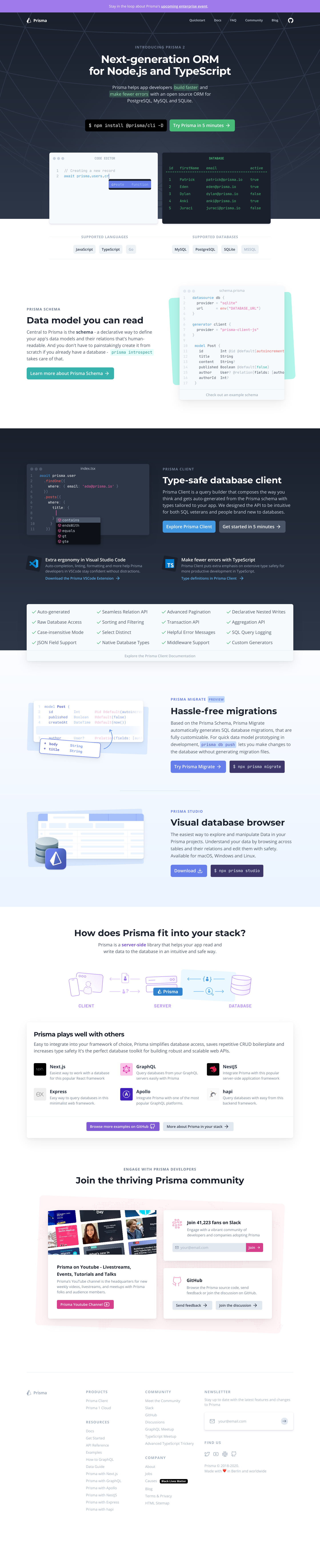 Prisma Landing Page screenshot
