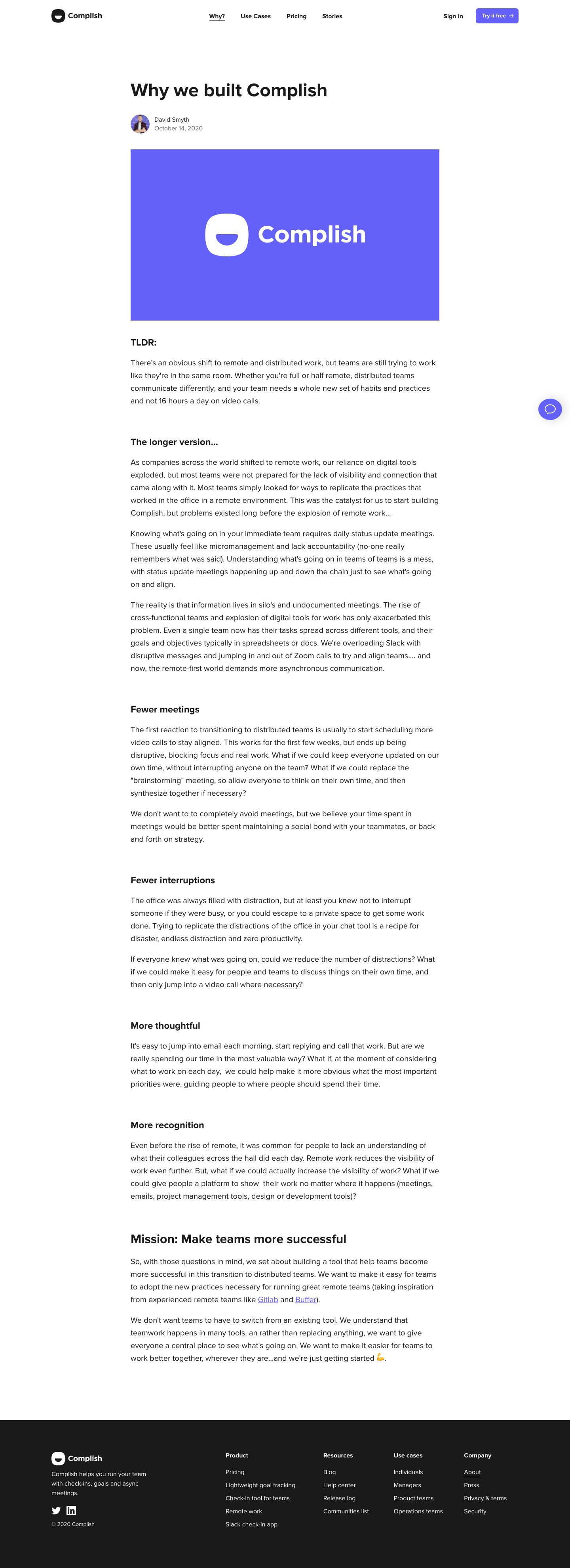 Complish About screenshot