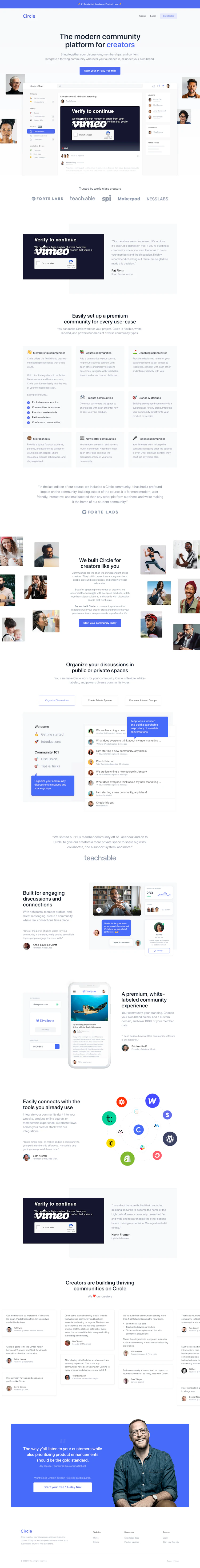 Circle Landing Page screenshot