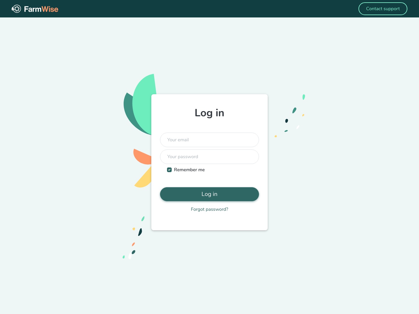 Farmwise Login screenshot
