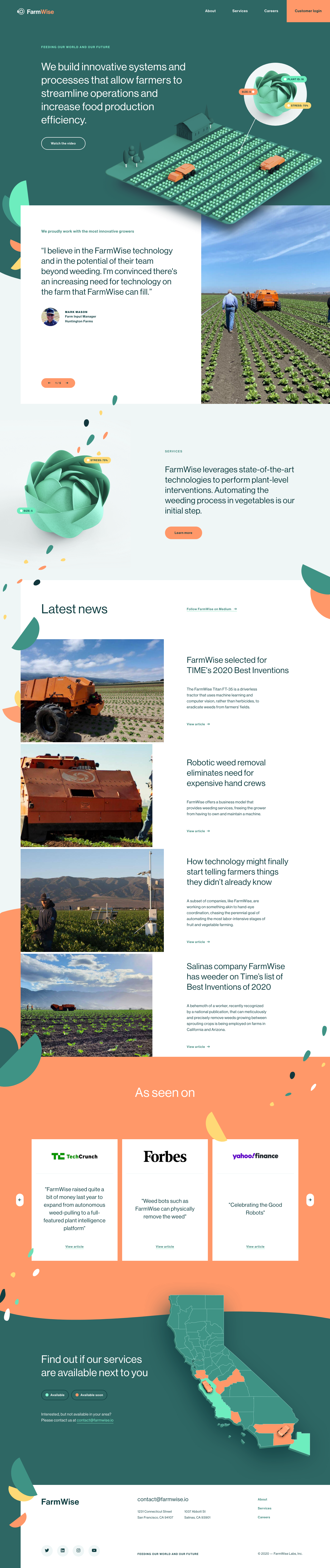 Farmwise Landing Page screenshot