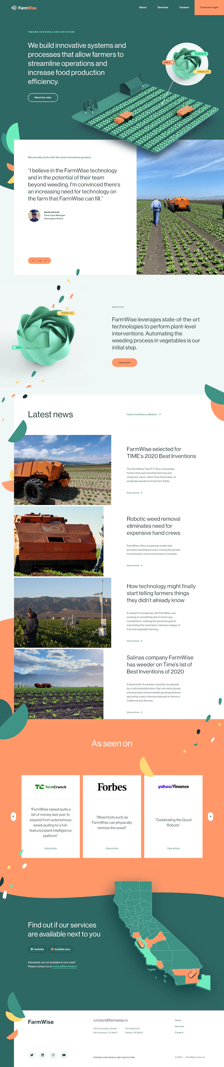 Farmwise Landing Page screenshot
