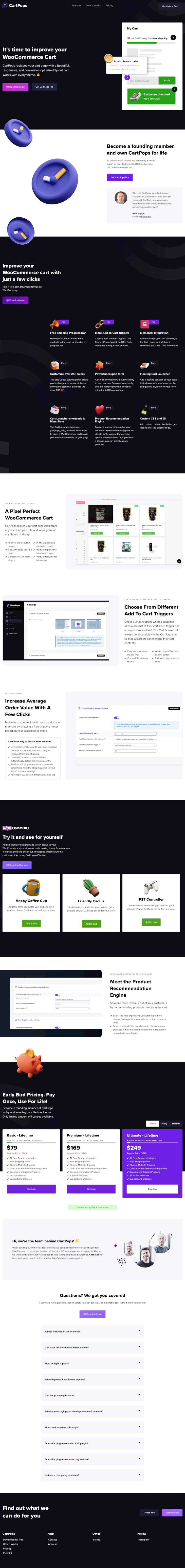Cartpops Landing Page screenshot