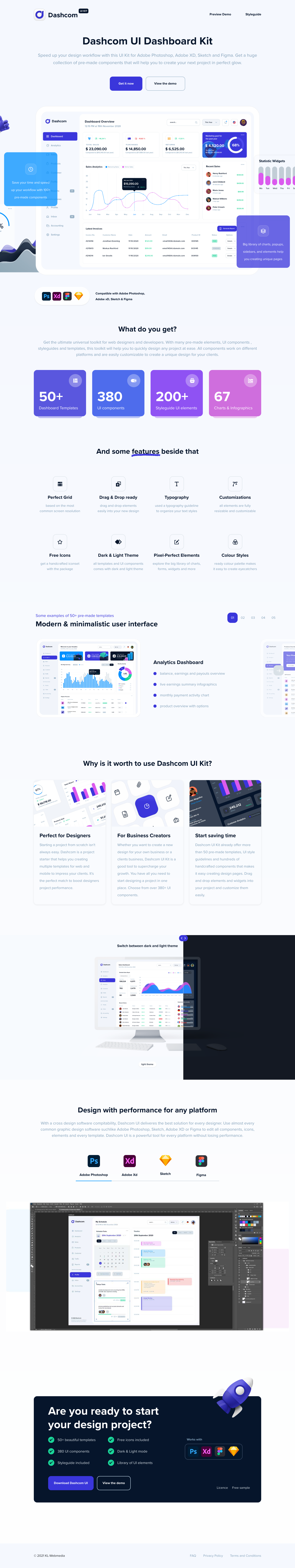 Dashcom-ui Landing Page screenshot