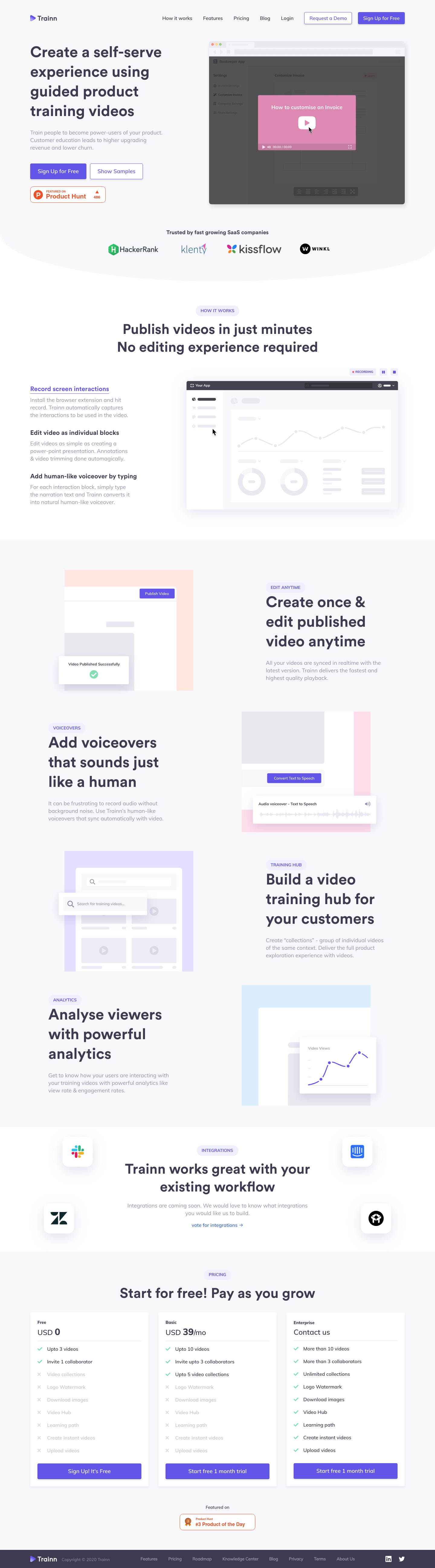 Trainn Landing Page screenshot