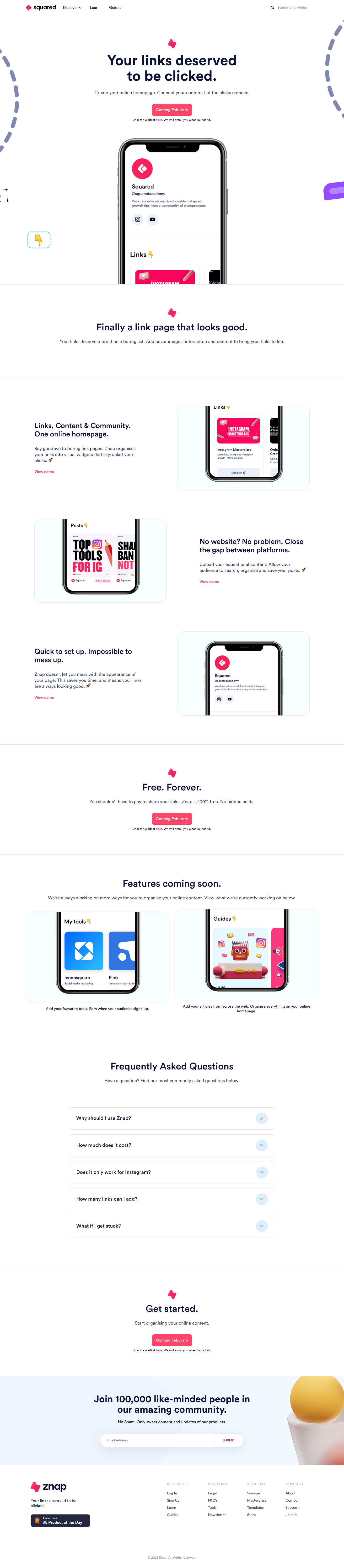 Squaredacademy Landing Page screenshot