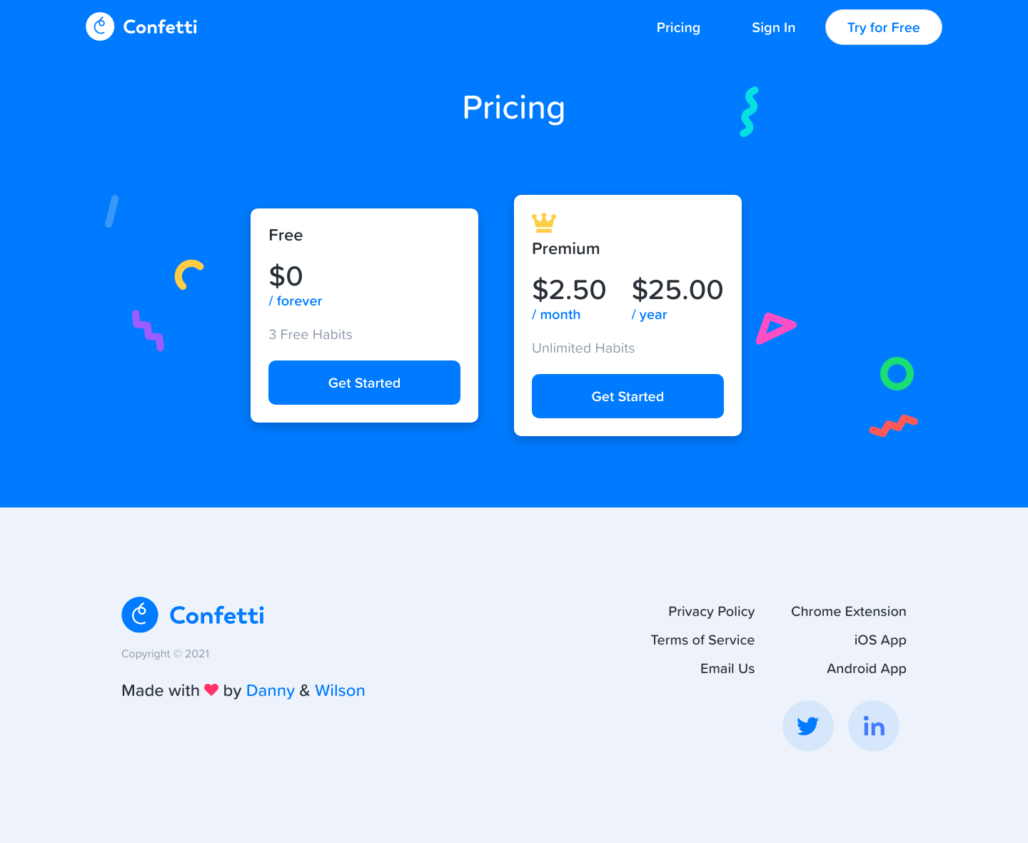 Confettihabits Pricing screenshot