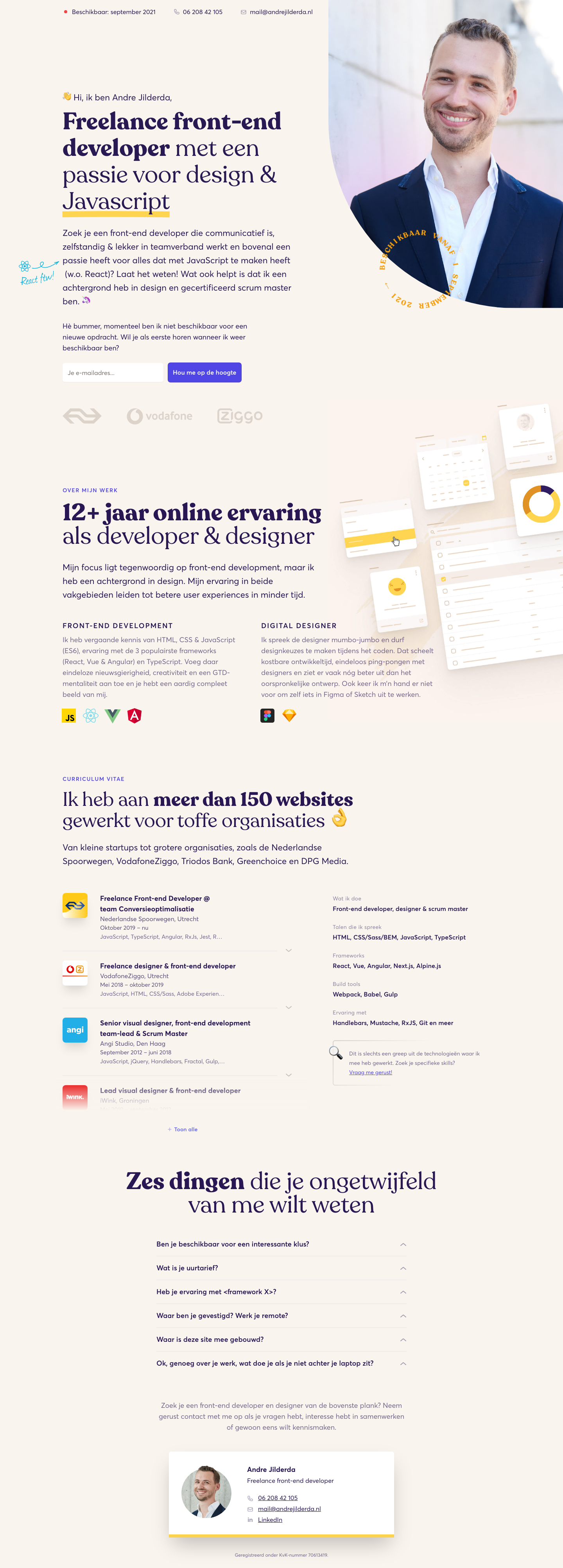 Andrejilderda Landing Page screenshot