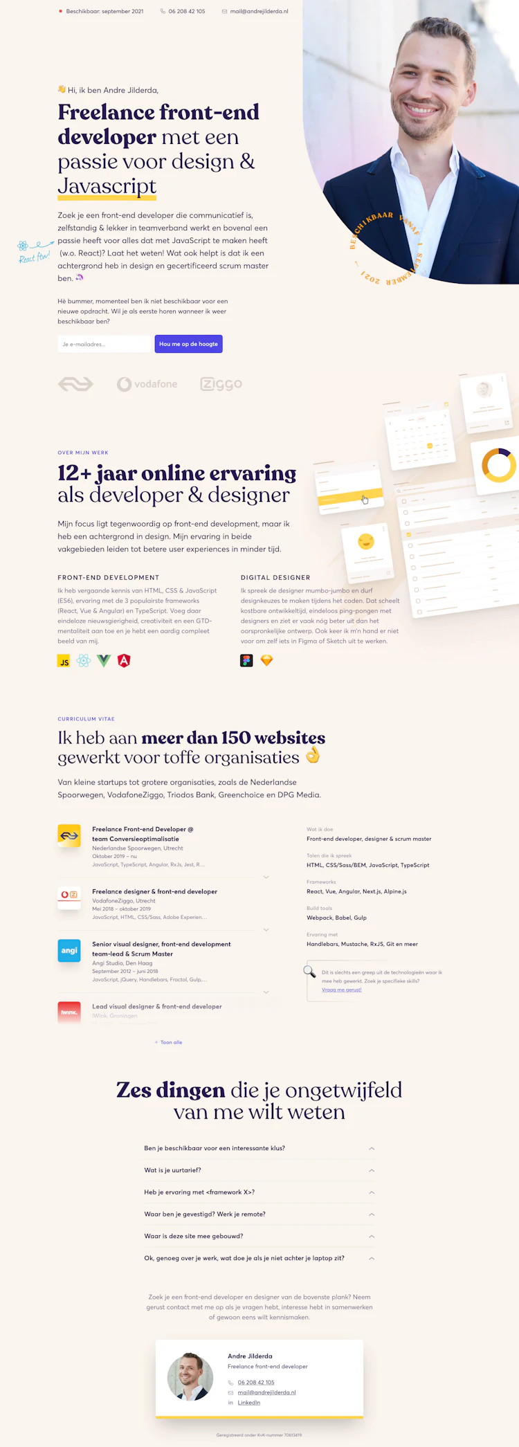 Andrejilderda Landing Page screenshot