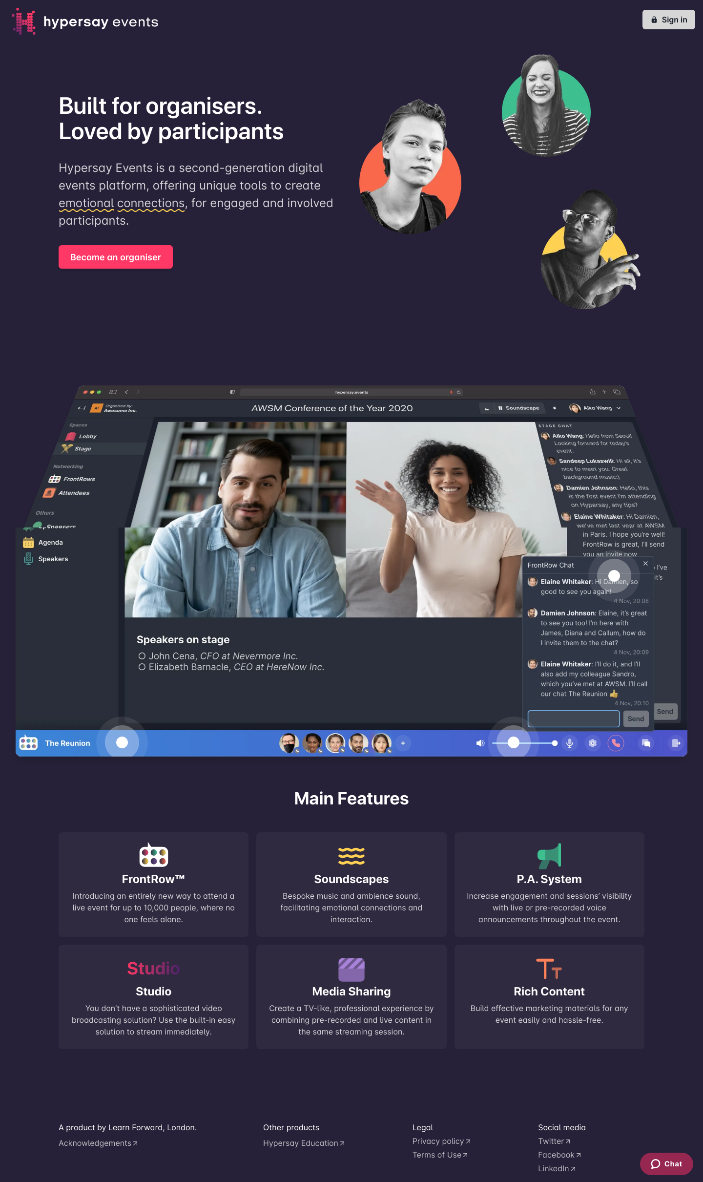 Hypersay Landing Page screenshot