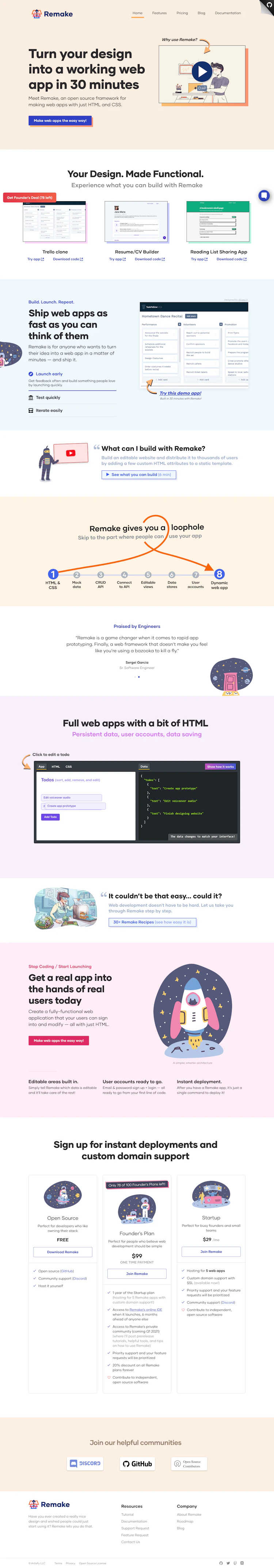 Remaketheweb Landing Page screenshot