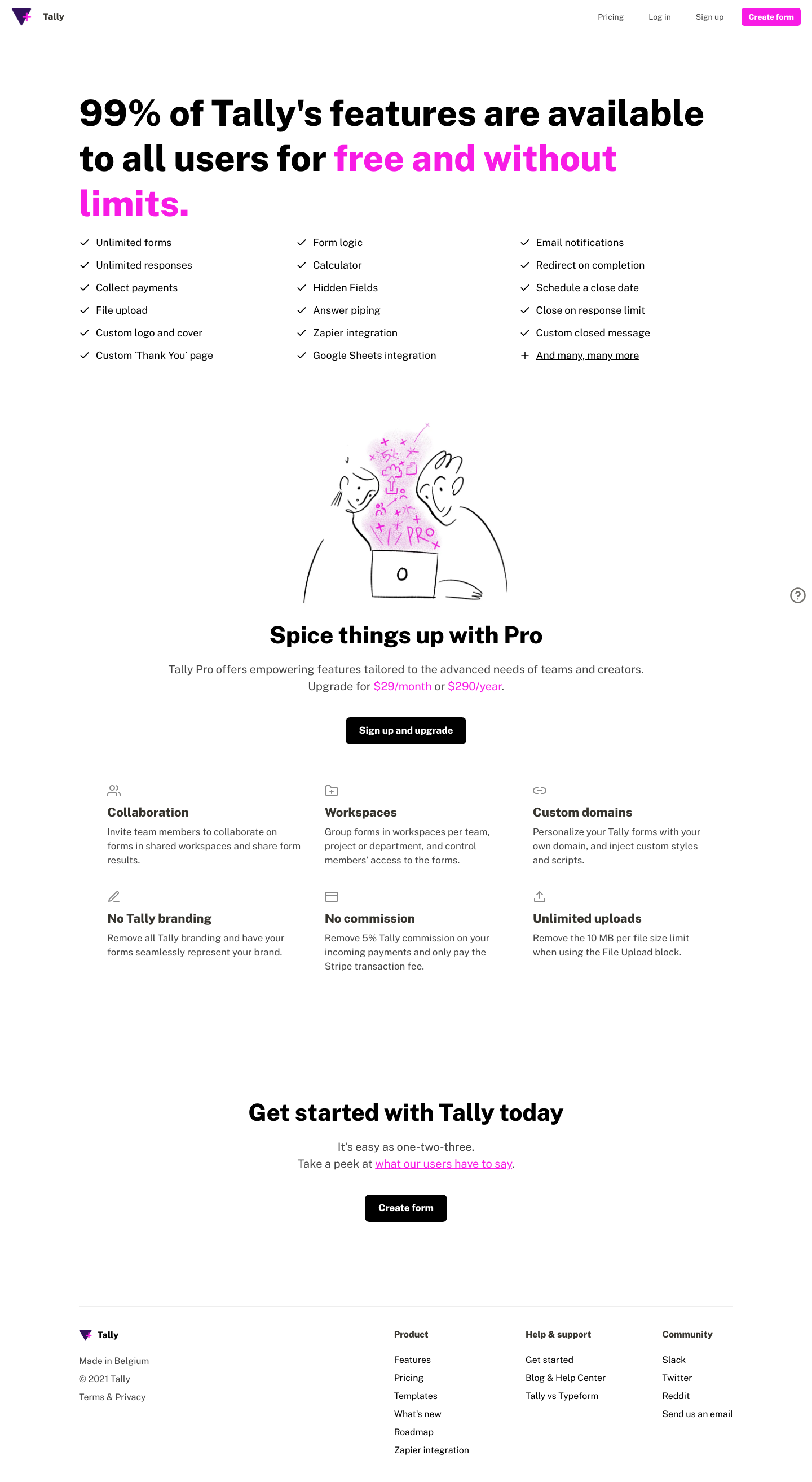 Tally Pricing screenshot