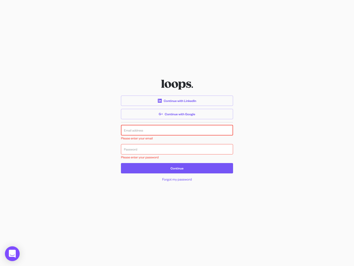 Useloops Login screenshot