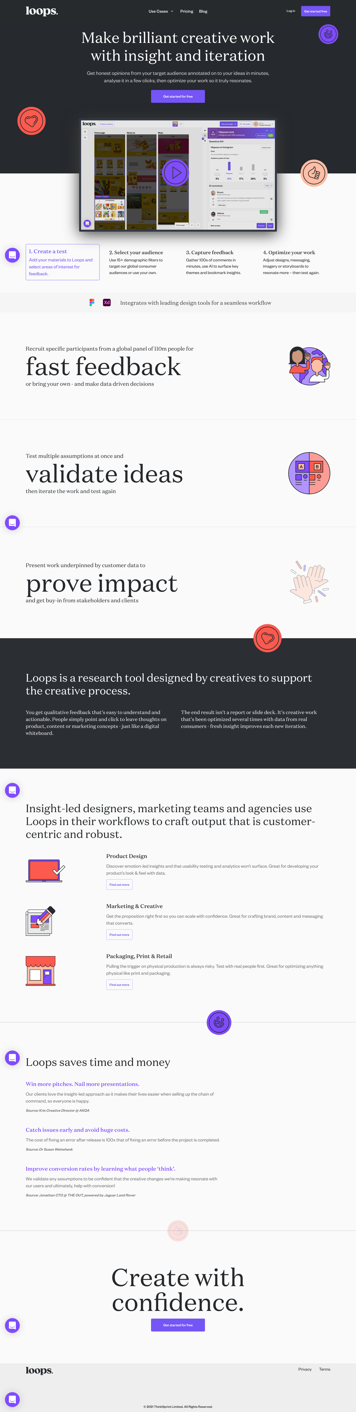 Useloops Landing Page screenshot