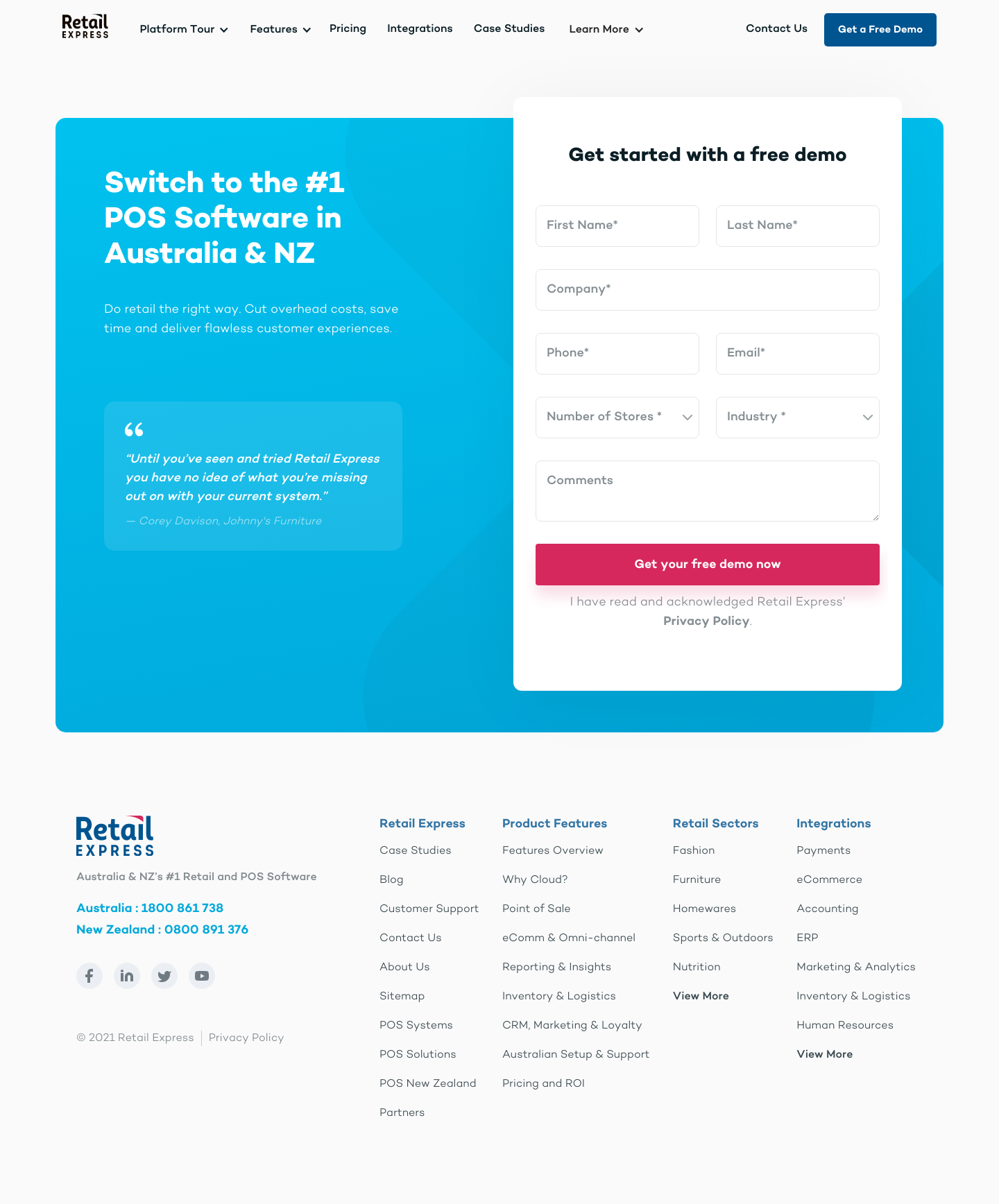 Retail Express Signup screenshot