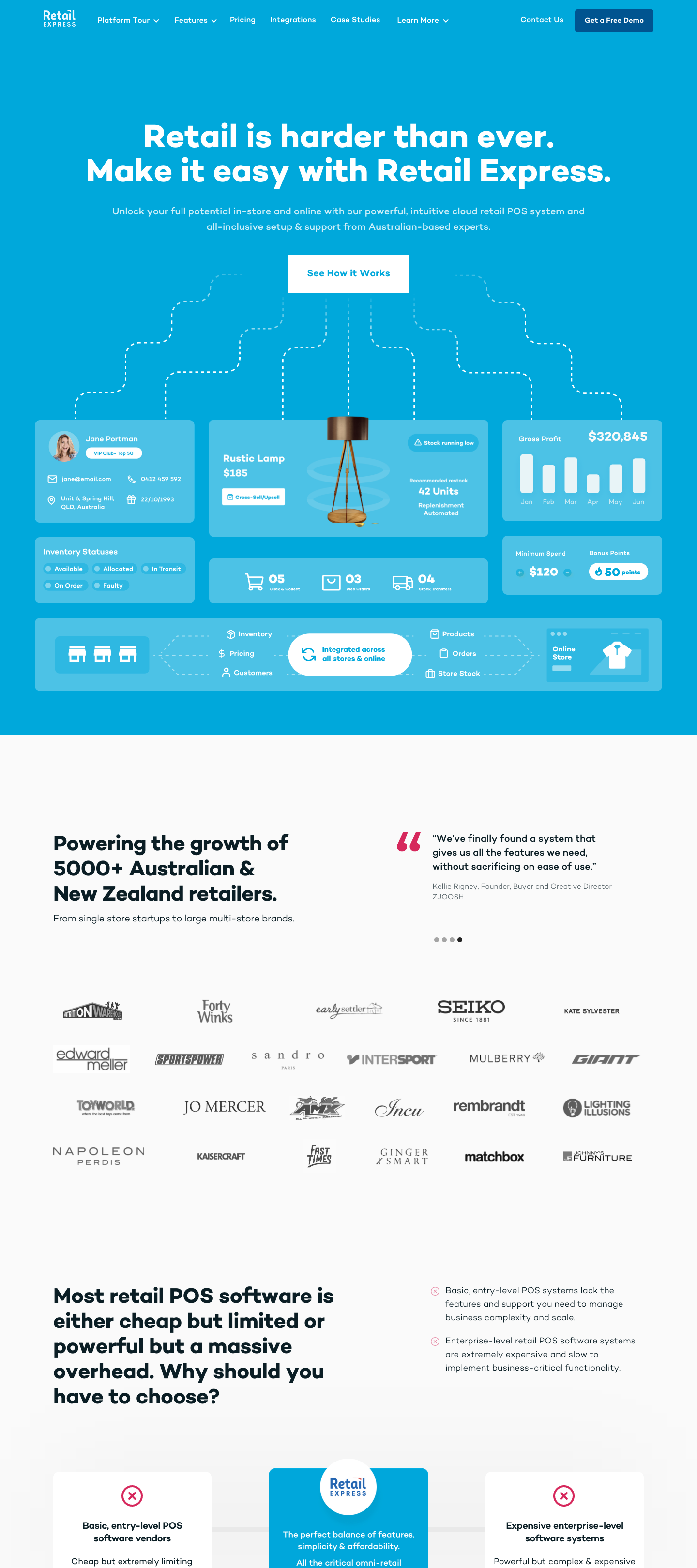 Retail Express Landing Page screenshot