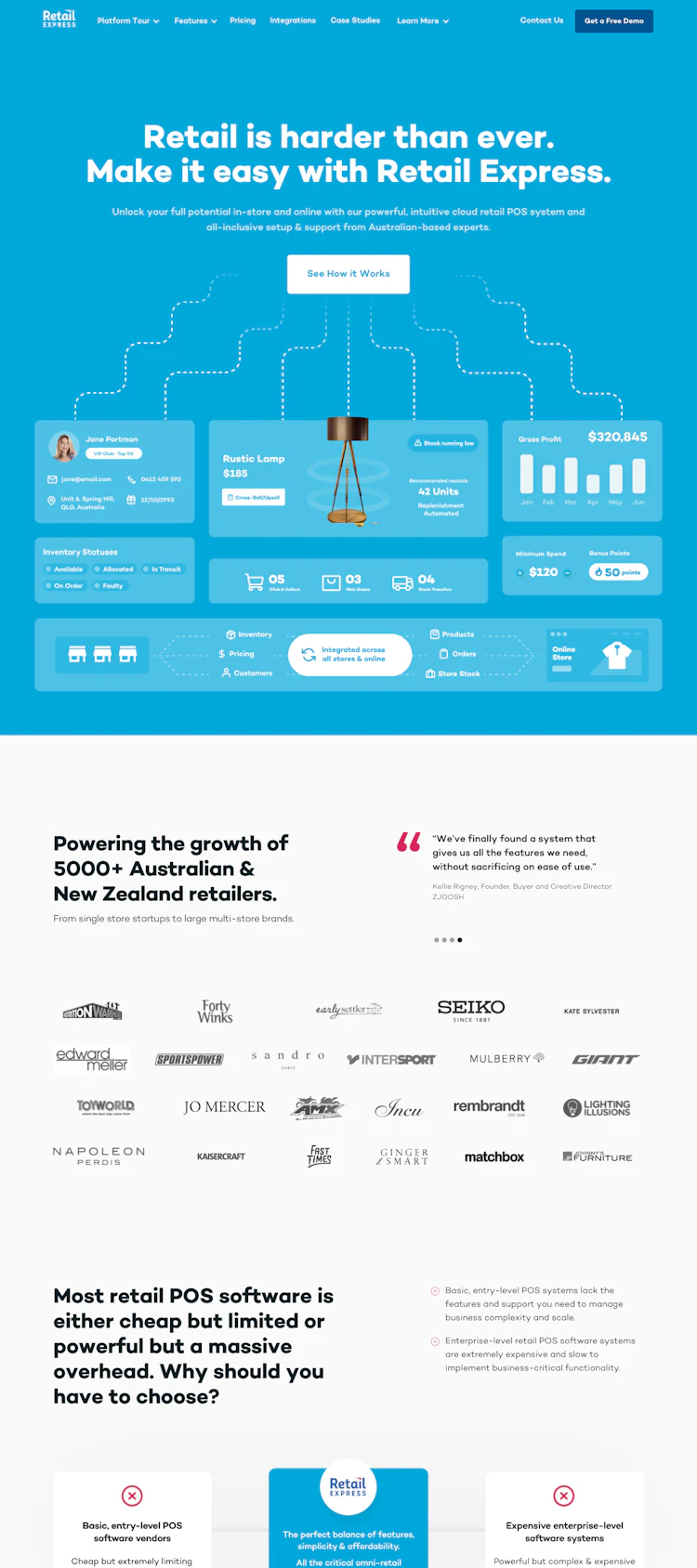 Retail Express Landing Page screenshot