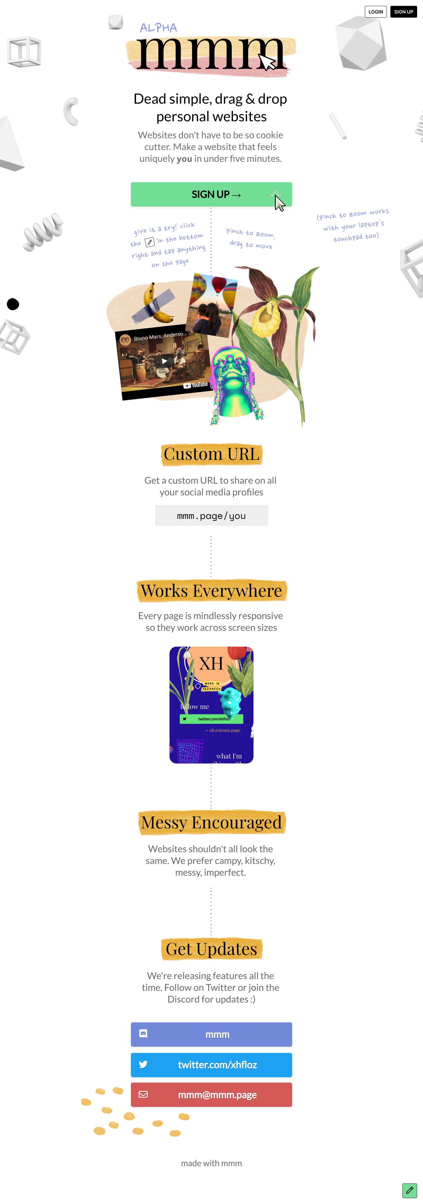 Mmm Landing Page screenshot