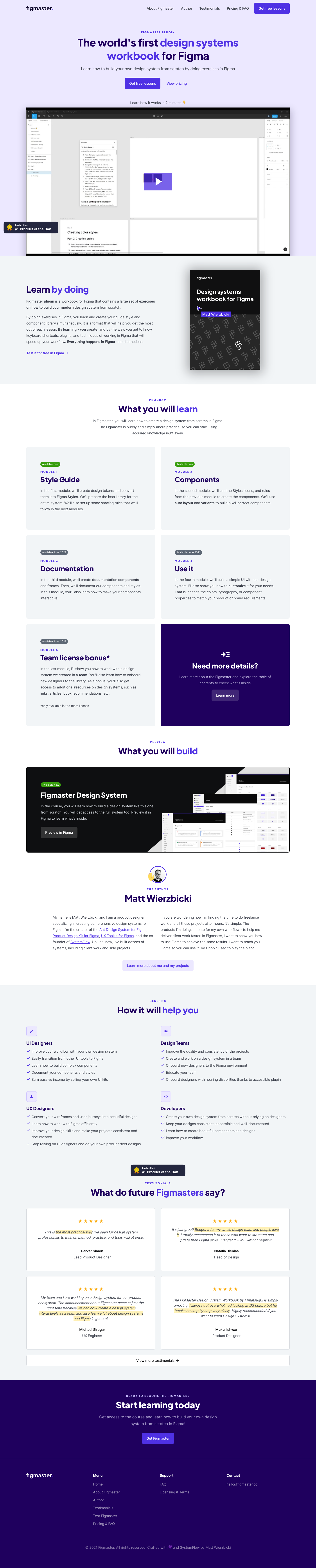 Figmaster Landing Page screenshot