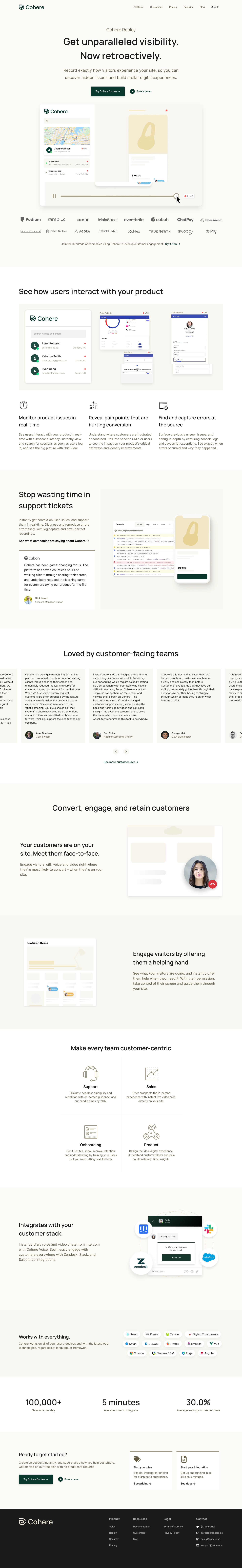 Cohere Landing Page screenshot