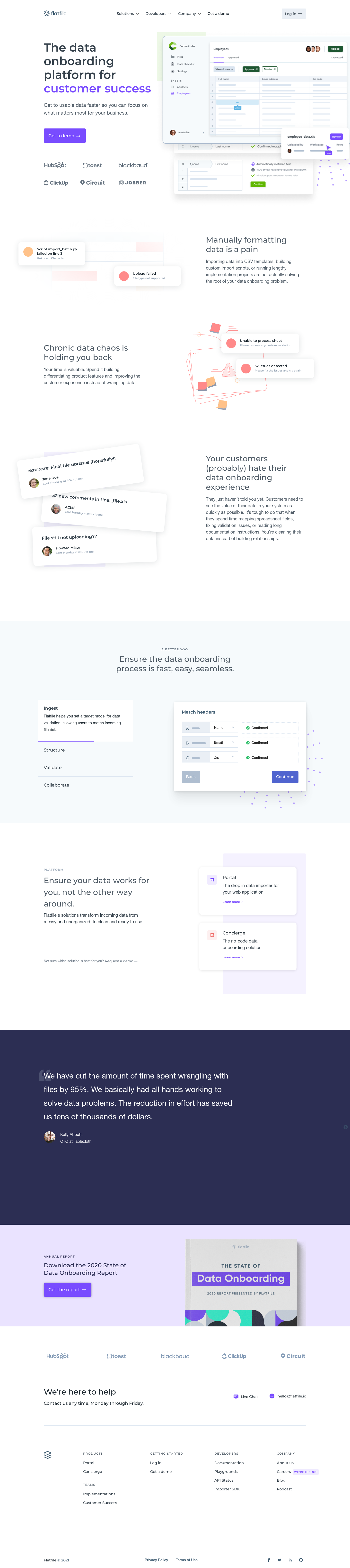 Flatfile Landing Page screenshot
