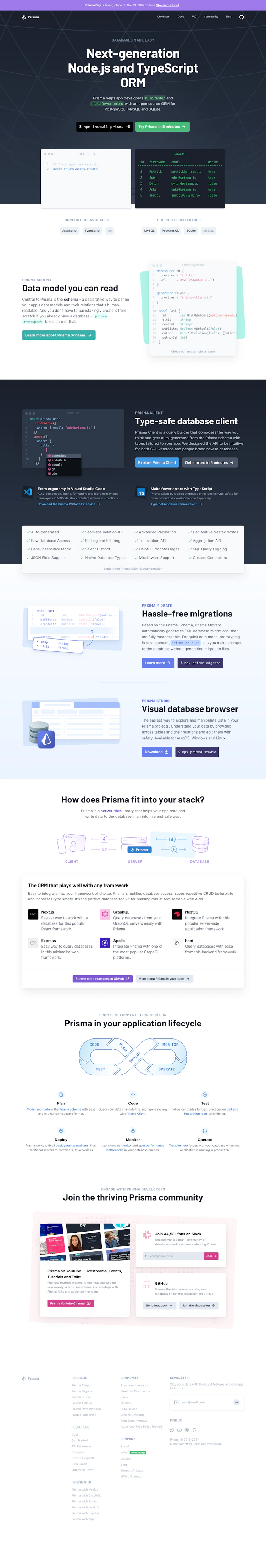 Prisma Landing Page screenshot